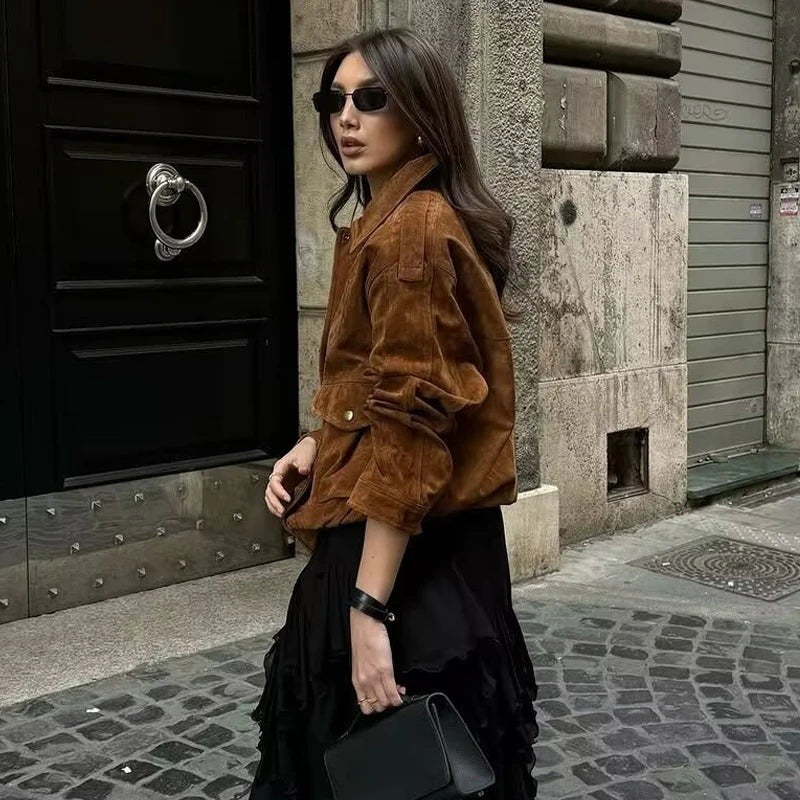 Blouson effet suède zippé Ségolène