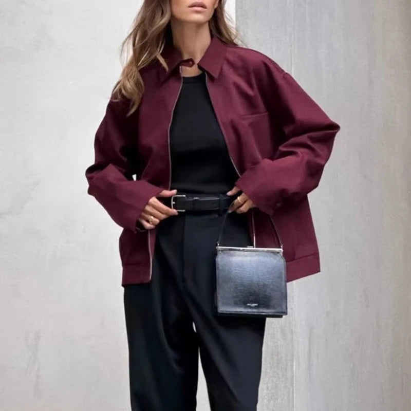 Blouson zippé bordeaux Zénaïde