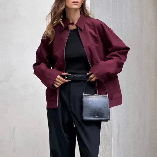 Blouson zippé bordeaux Zénaïde
