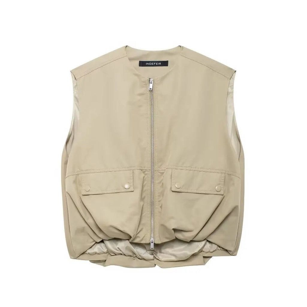 Veste sans manches zippée à poches Clothilde