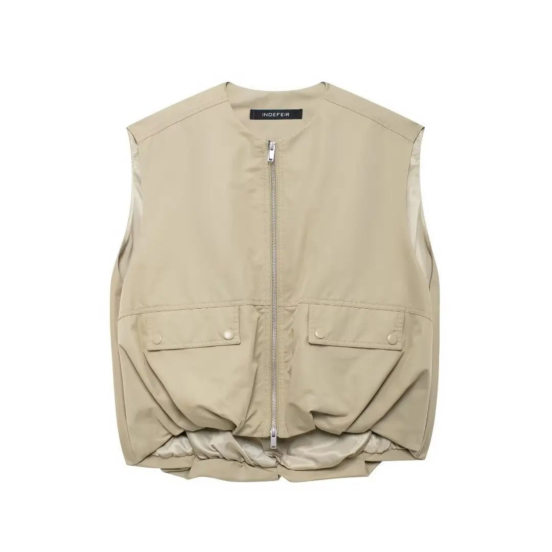Veste sans manches zippée à poches Clothilde