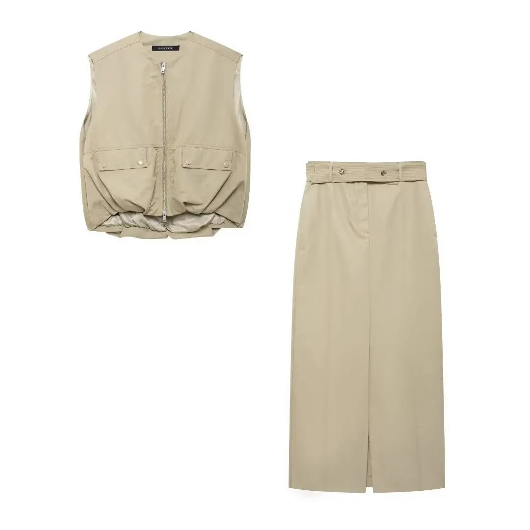 Veste sans manches zippée à poches Clothilde
