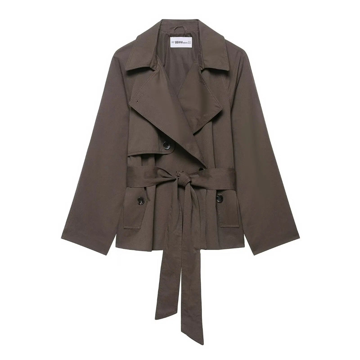 Trench court ceinturé taupe Gwenaëlle
